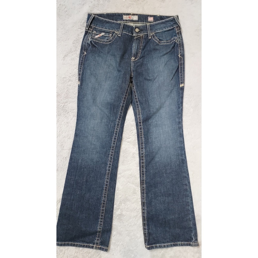 Ariat FR Jeans Womens 30S 32x31 FR Flame Resistant Mid Rise Boot Cut Denim Blue